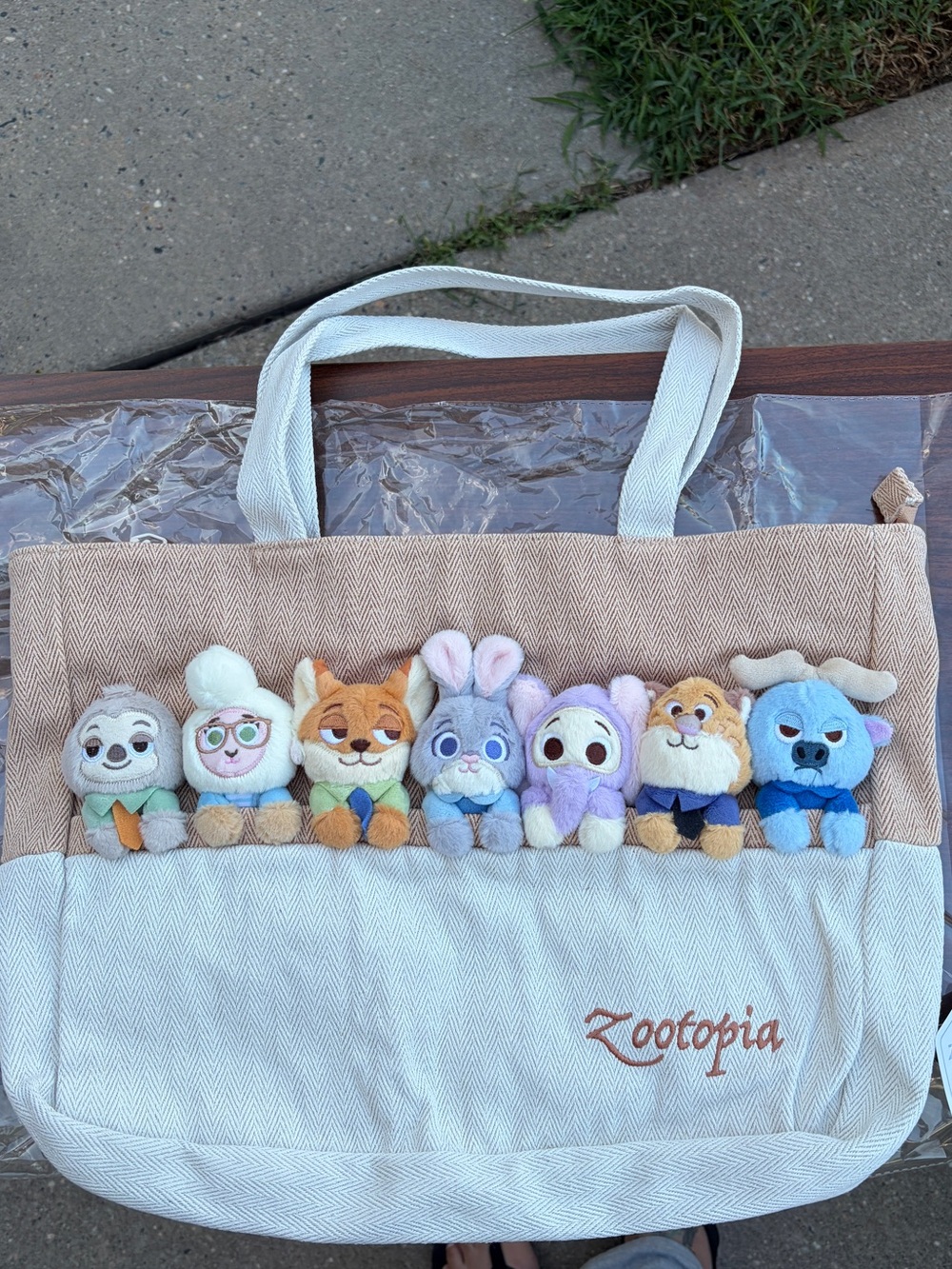 Disney Zootopia Potdemiel Plush Character Tote Bag Judy Nick Friends NWT